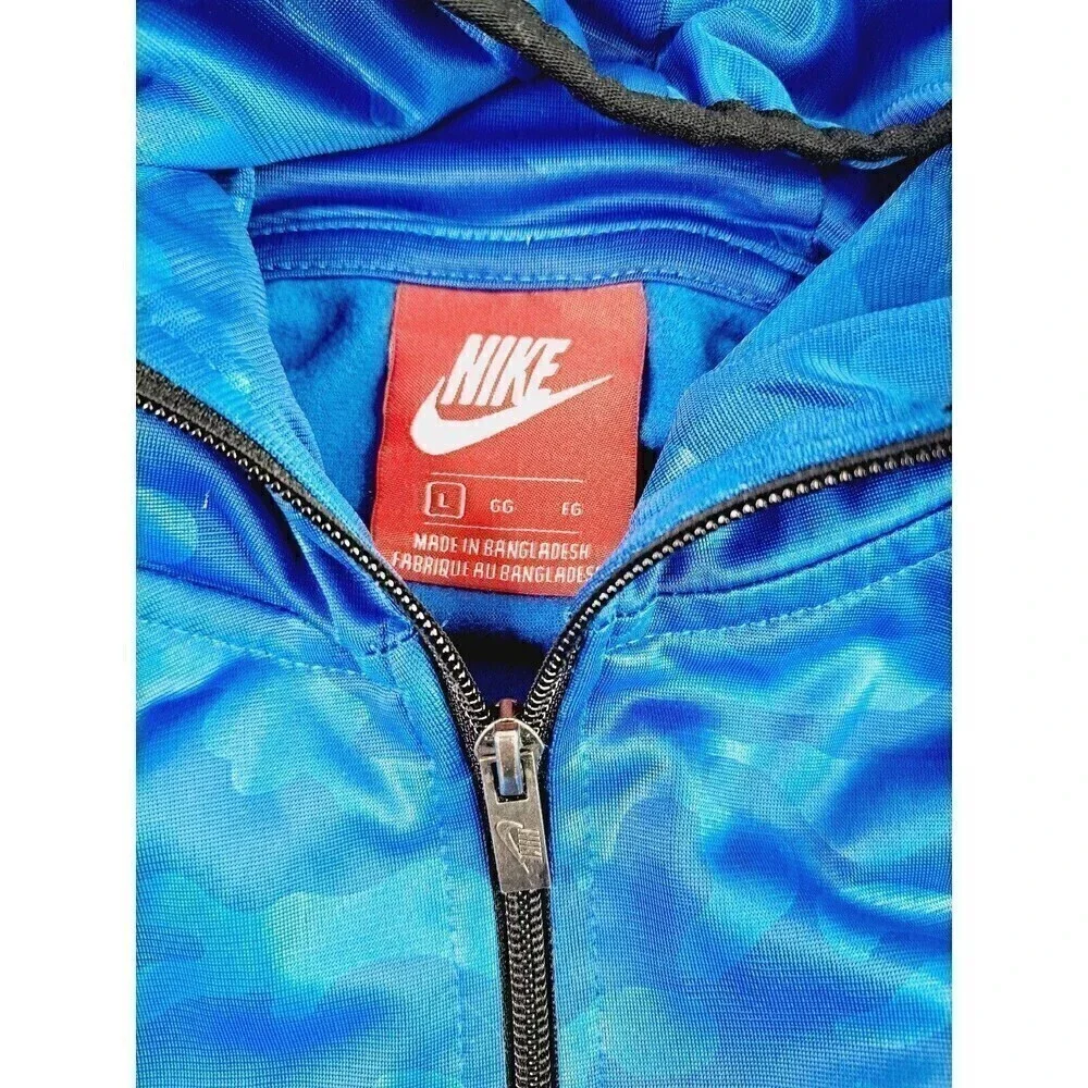 Nike Sportswear Women's Cobalt Blue Camouflage Track Zipup Jacket Size L